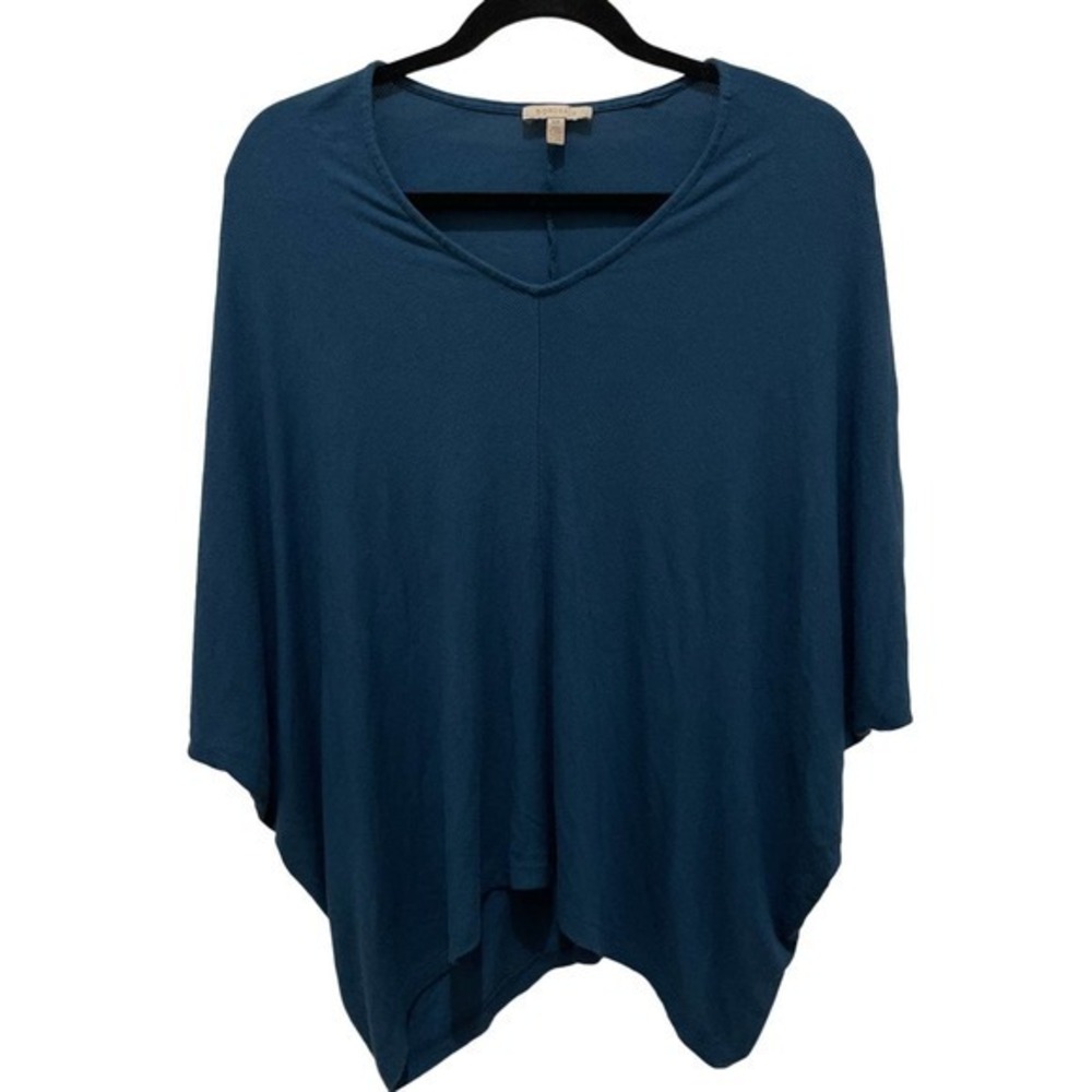 Bordeaux Blue V-Neck Poncho Dolman Top Small